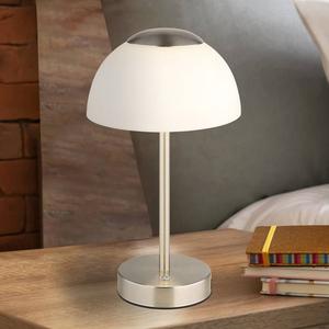 Светодиодная настольная лампа Globo Lighting Sarima, опаловое стекло / железо - 1 лампа - серебро