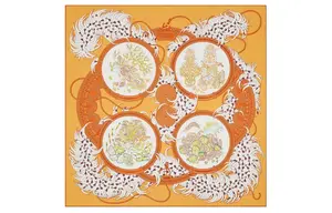 Шёлковый шарф унисекс жёлтый HERMES