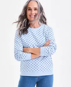 Женская толстовка с круглым вырезом и принтом Style & Co, синий