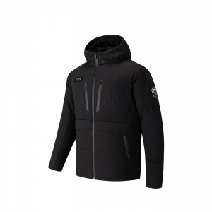 Anta Мужская пуховая куртка с капюшоном, черная, утепленная