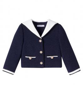 Жакет из букле Self-Portrait Kids, темно-синий