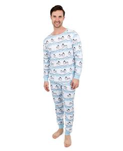 Мужская хлопковая пижама-комбинезон из двух частей для больших размеров Leveret, Penguin