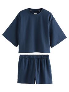 Короткий пижамный комплект Next, темно-синий