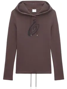 Сетчатое худи с логотипом Courrèges, коричневый