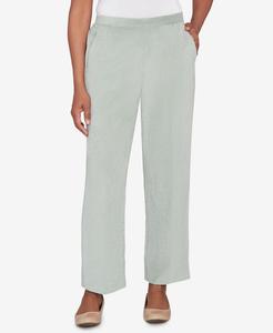 Укороченные брюки из вельвета с плоским передним краем, модель Petite Stockbridge Pull-On Alfred Dunner, Sage