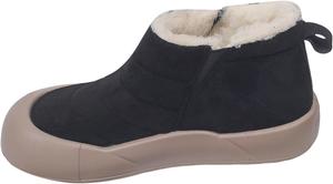 Женские и мужские зимние ботинки, зимняя обувь слипоны на щиколотку, мягкие плоские ботинки, противоскользящие, водоотталкивающие, полностью на меху, уличные кроссовки Generic, Black