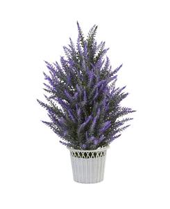 Искусственное растение лаванды в белом плетеном горшке Nearly Natural, фиолетовый