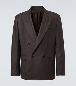 Двубортный шерстяной блейзер Lardini, коричневый