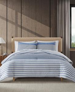 Комплект постельного белья Cooper Stripe из хлопка, двусторонний, 2 предмета, размер Twin Eddie Bauer, Blue