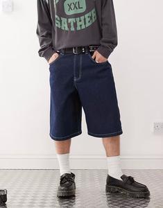 Джинсовые шорты для фигурного катания COLLUSION с контрастной строчкой в ​​режиме полоскания