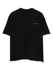 Футболка с необработанными краями и логотипом Rick Owens Kids, черный