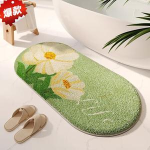 Budis Ковер 100х120 см для прихожей/ванной с геометрическим дизайном, абсорбирующий, не скользящий, Fengcao Ruyin-Oval