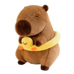 Плавательный круг капибара плюшевая кукла высота 30см/40см/45см/55см JIZHUAN, светло-желтый
