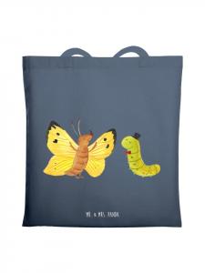 Mr. & Mrs. Panda Сумка-шоппер с изображением гусеницы и бабочки, выполненная в индиго-синем цвете