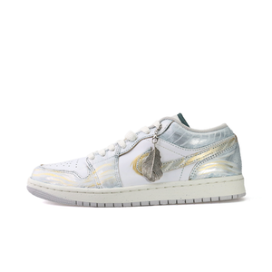 Jordan Баскетбольные кроссовки Air 1 Vintage, унисекс, низкие, серебристые/золотые/белые