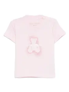 Футболка с принтом медведя Palm Angels Kids, розовый