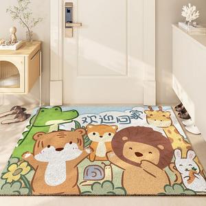 Dajiang Ковер 60х90 см для прихожей, устойчивый к грязи и износу, с мультяшным дизайном, петельный ворс