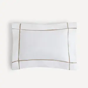 Наволочка прямоугольная Yves Delorme Athena, 31х42, белый/бежевый