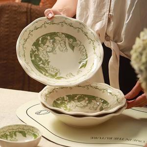 Ceramics Набор керамической посуды с рисунком ландыша, чаша и тарелка с подглазурным покрытием, набор из 6 чаш лотос чунлиньюй 11,5 см