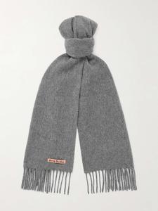 Узкий шерстяной шарф Canada ACNE STUDIOS, серый