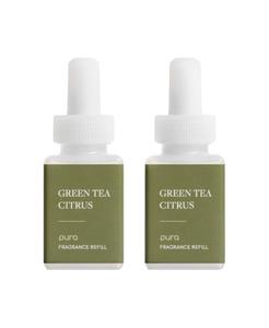 Аромат зеленого чая и цитрусовых для умного домашнего диффузора - Сменный картридж для ароматизатора - До 120 часов насыщенного аромата на один картридж - Чистый аромат для дома, офиса и квартиры - 2 шт Pura, No Color