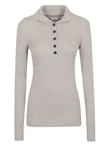 Свитер ребристой вязки Brunello Cucinelli, серый