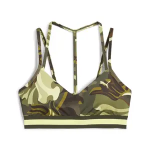 Спортивный бюстгальтер FLORAL RIBBON STRAPPY - LOW для женщин Puma, зеленый