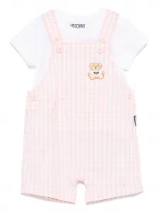 Комбинезон в клетку гингем Moschino Kids, розовый