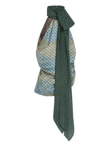 Топ с вырезом халтер и геометричным узором Dries Van Noten, зеленый