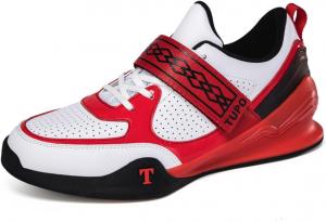 Профессиональные тяжелоатлетические ботинки для мужчин и женщин: для глубоких приседаний, кроссфита, противоскользящие, дышащие, устойчивые, для тяжелой атлетики Rexsvan, белый/красный