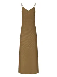 Платье макси Melfi с V-образным вырезом MAX MARA, коричневый