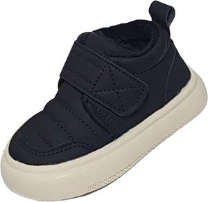 Детские плюшевые ботинки до щиколотки для мальчиков и девочек, однотонные, водонепроницаемые, с нескользящей платформой, зимние мягкие пушистые ботиночки Generic, Black