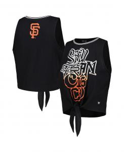 Черная женская майка San Francisco Giants с перекрученной завязкой спереди The Wild Collective, черный