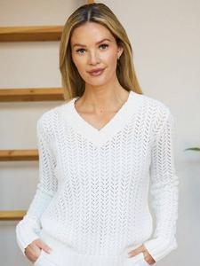 Хлопковый джемпер в технике пойнтеле The Little Tailor, Cream