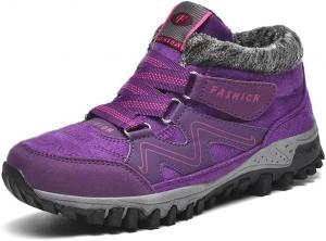 Женские зимние термо-ботинки для мужчин, водонепроницаемые, теплые, для снега, зимние, походные, рабочие, удобные ботинки для прогулок на улице, кроссовки HCHCTRY, Dark Purple