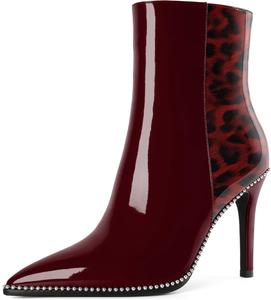 Ботильоны Joseywade на высоком каблуке для женщин, с заостренным носком, тонким стойким каблуком, боковой молнией, короткие ботинки с бусинами