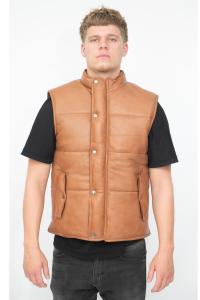 Классический кожаный пуховик в ноттингеме Infinity Leather, коричневый