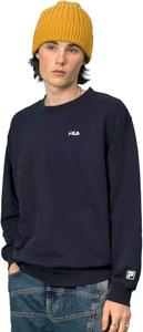 Мужская толстовка Fila FH7445, на флисовой подкладке, с круглым вырезом, унисекс, темно-синий