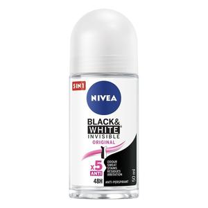 Дезодорант black & white invisible deodorant roll-on Nivea, объем 50 мл