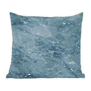 Декоративная подушка MuchoWow, диванная подушка, декоративная подушка для гостиной, 60 х 60 см, мрамор, синий, узор, чехол на подушку, хлопчатобумажная ткань, декоративные чехлы на подушки, мультиколор