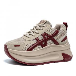 Низкие повседневные кроссовки для женщин POOQ, Burgundy