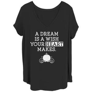 Футболка с силуэтом кареты Juniors' Plus Disney Cinderella A Dream Is A Wish Licensed Character, черный