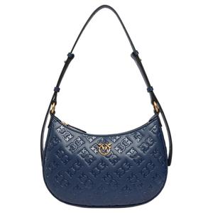 PINKO Кожаная сумка через плечо маленькая женская синяя