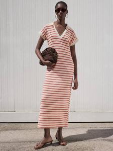 Платье вязаное с полосками в стиле Tunis Mango, Red