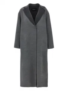 Пальто-халат с манжетами из драгоценных камней Fabiana Filippi, серый