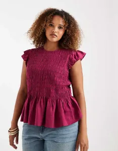 Темно-розовый топ без рукавов с присборками New Look Curve