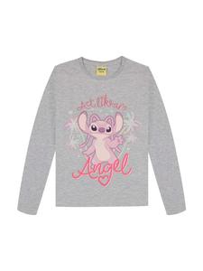 ONOMATO! Футболка с длинными рукавами Stitch Angel серого цвета