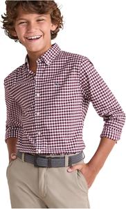 Рубашка Vineyard Vines Kids Skysail Gingham Performance Cotton Shirt, цвет Crimson