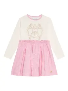 Платье с принтом Roberto Cavalli Junior, белый