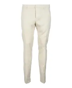 Брюки Gaubert из смесовой льняной ткани с застежкой-молнией Dondup, бежевый